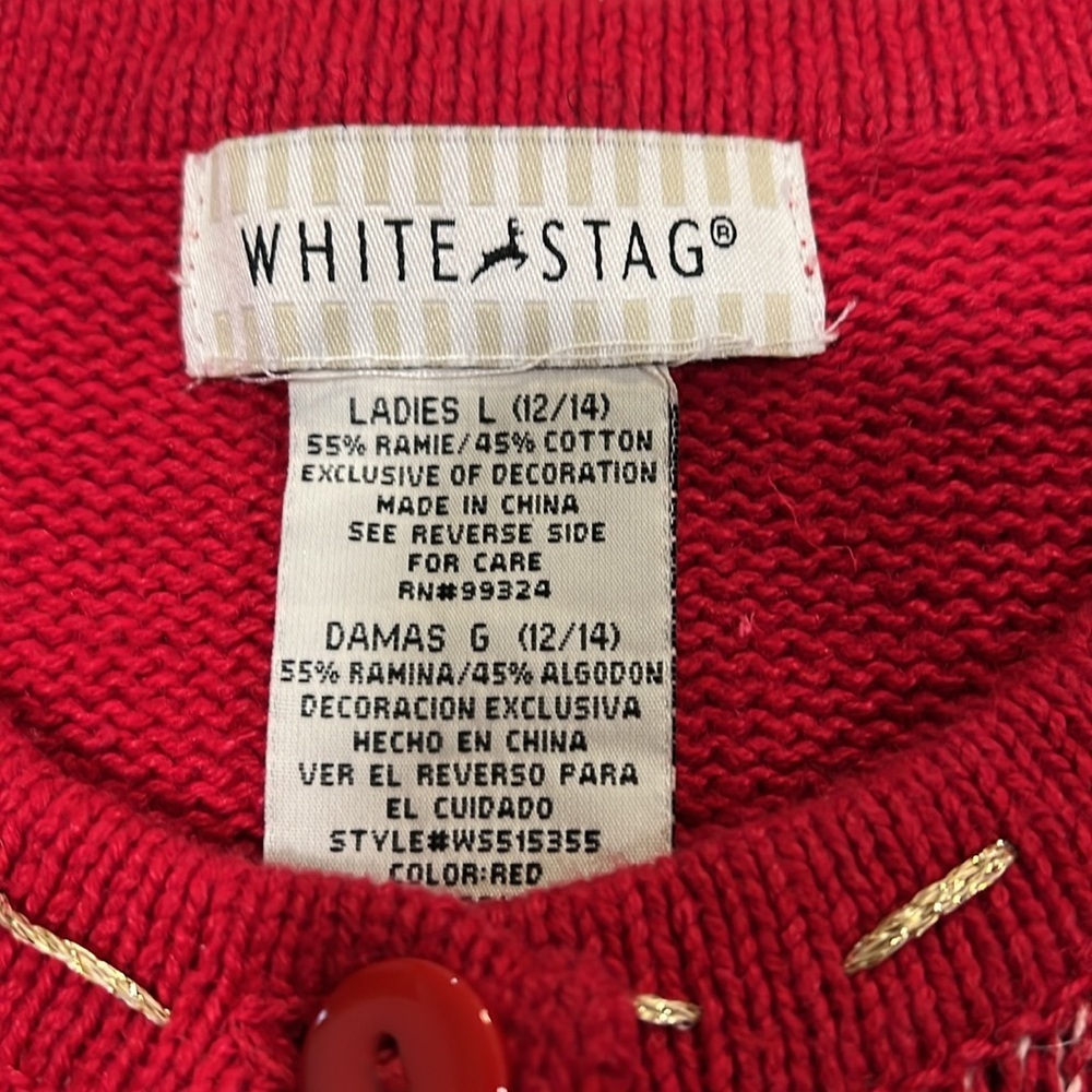 White Stag - L, red/blue, holiday, snowman sweater - Picture 8 of 11
